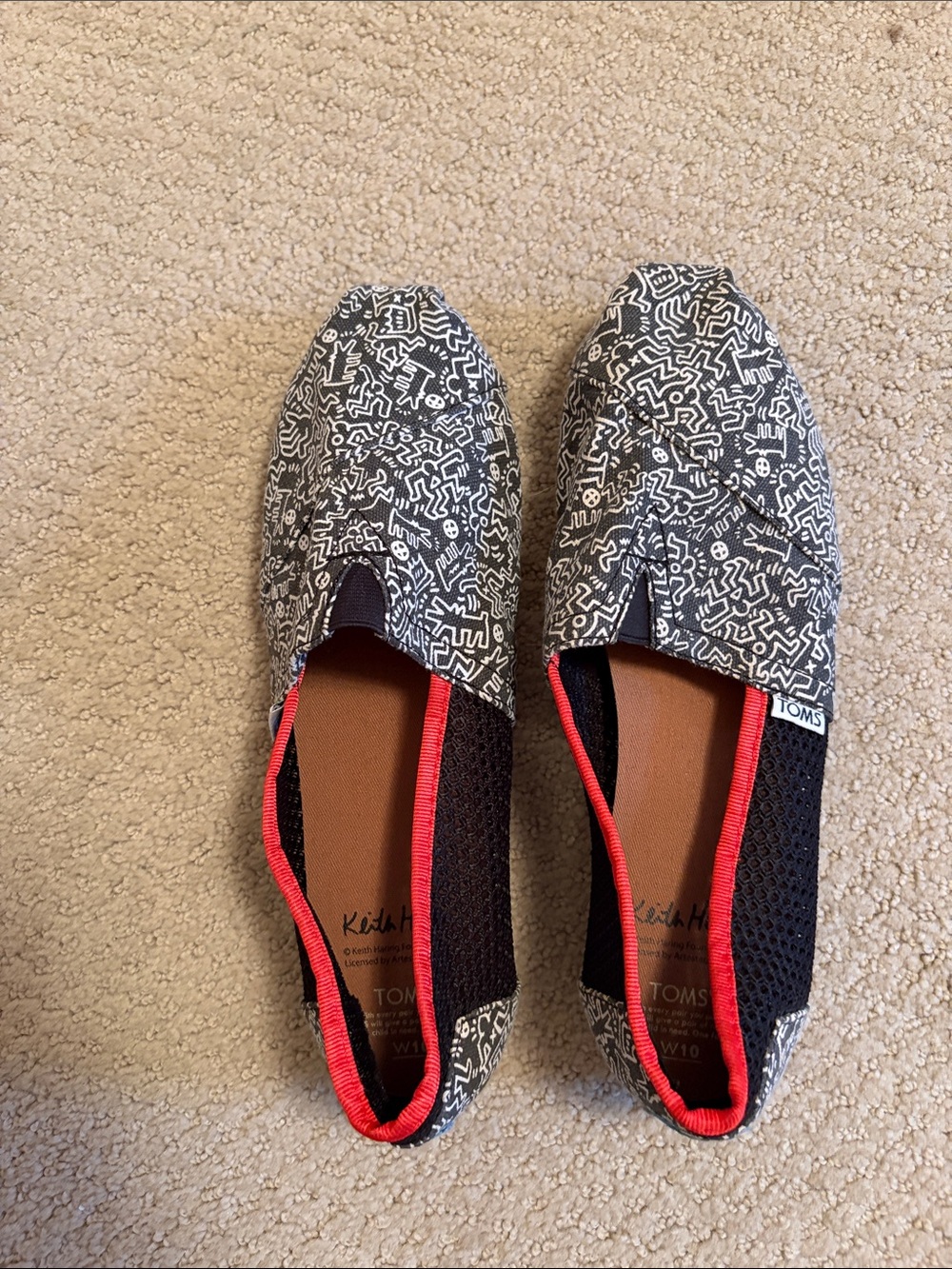 Limited Edition Keith Haring Toms.  Size 10, never worn